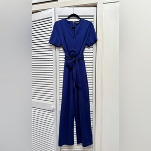 Kate Spade French Navy Jumpsuit with Tie Waist and Pockets - Size Small